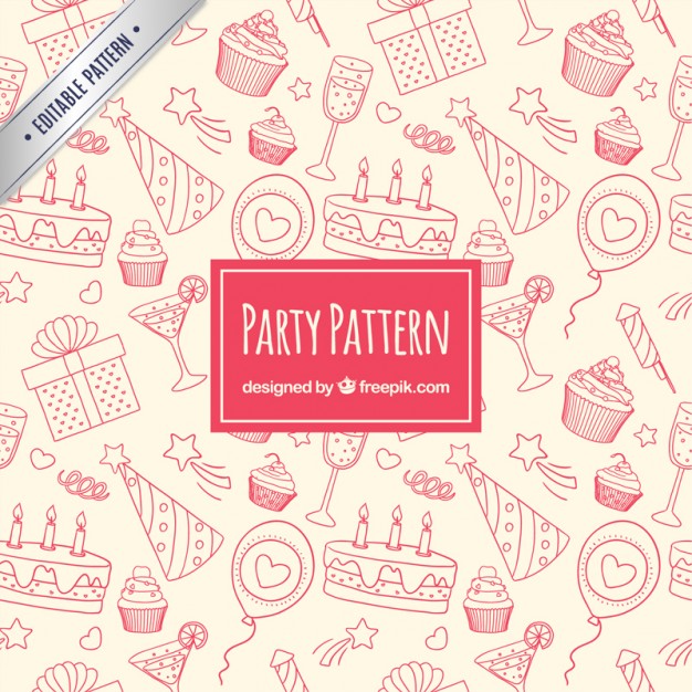626x626 Sketchy Party Pattern Vector Free Download