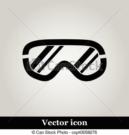 450x470 Ski Goggles Icon On Background, Vector Illustration.