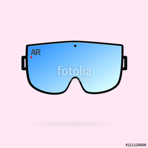 500x500 Augmented Reality Ski Goggles. Vector Illustration Of Ar Or Vr