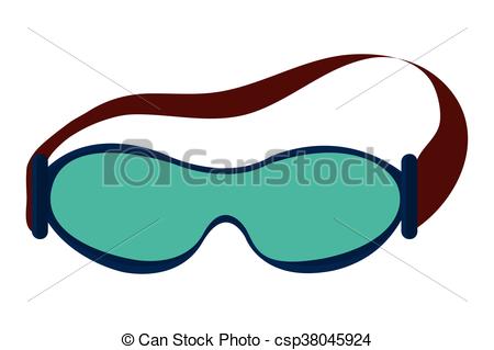 450x319 Flat Design Blue Ski Goggles Icon Vector Illustration.