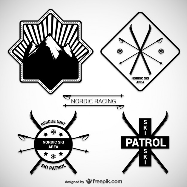 626x626 Nordic Ski Badges Vector Free Download