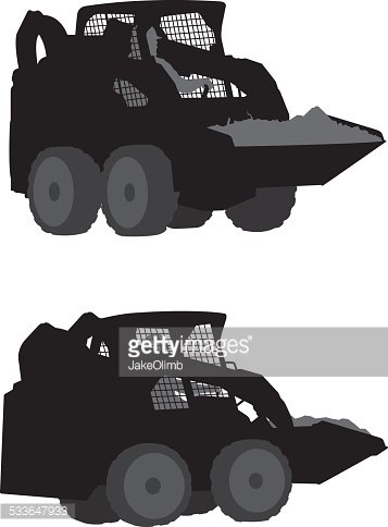 357x484 Skid Steer Loader Silhouette Stock Vectors