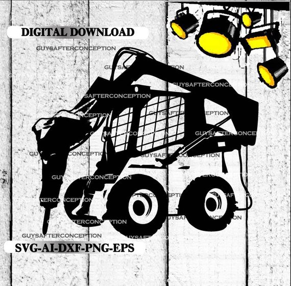 570x560 Skid Steer With Jack Hammer Vector Images Svg Files Digital Etsy