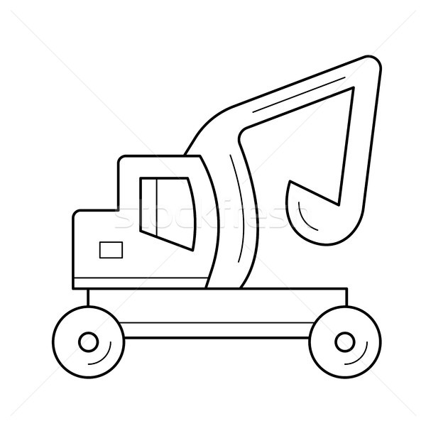 600x600 Skid Steer Loader Line Icon. Vector Illustration Andrei Krauchuk