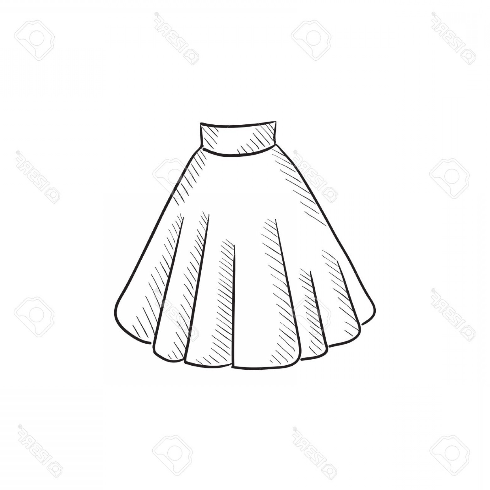1560x1560 Photostock Vector Skirt Vector Sketch Icon Isolated On Background