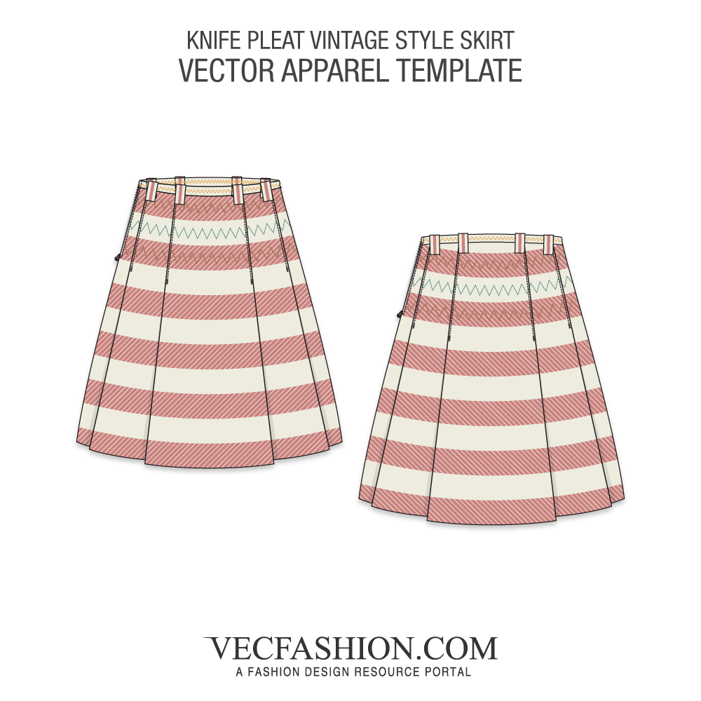 1000x1000 Knife Pleat Vintage Skirt