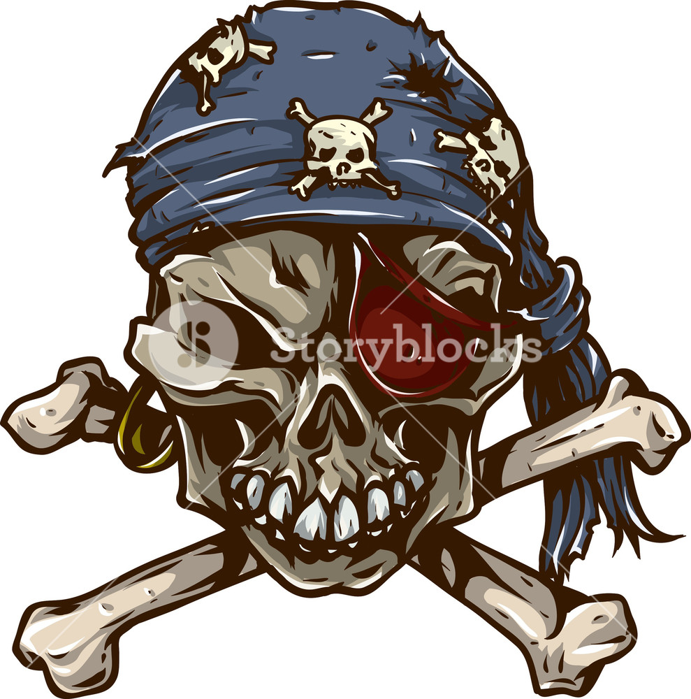 989x1000 Skull Vector Element Pirate Bandana Royalty Free Stock Image