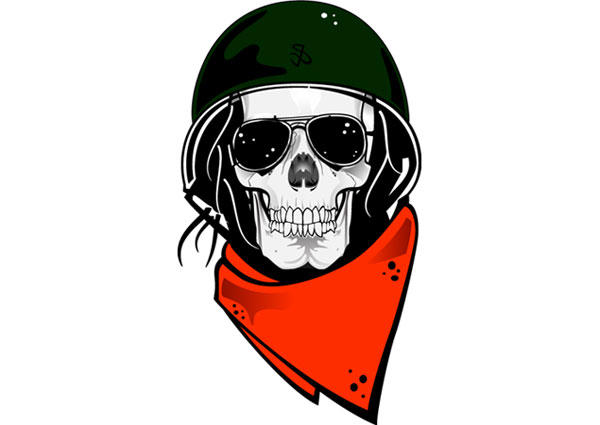 600x425 Skull In Military Helmet Free Vector 123freevectors