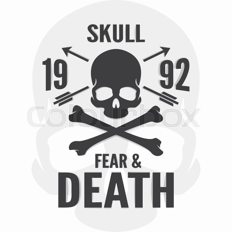 800x800 Fear And Death Print. Skull And Cross Bones Logo. Vector