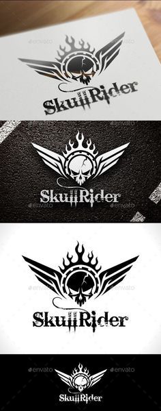 236x600 Skull Rider Logo Template Logo Templates, Template And Logos