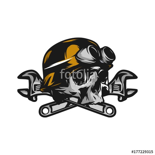 500x500 Skull Ghost Rider Road Biker Vector Logo Illustration Stock Image