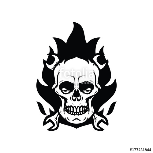 500x500 Skull Ghost Rider Road Vector Illustration Stock Image And