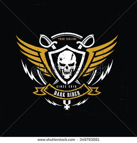450x470 Dark Rider,racer Logo,crests Logo,skull Logo,vector Logo Template