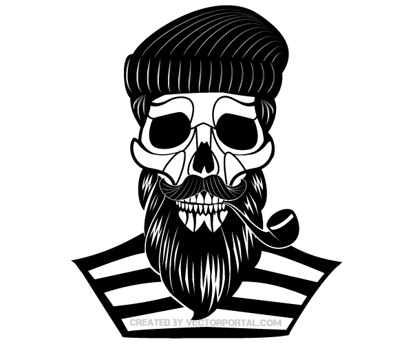 600x500 Old Sailor Skull Vector Image In 2018 Free Vectors