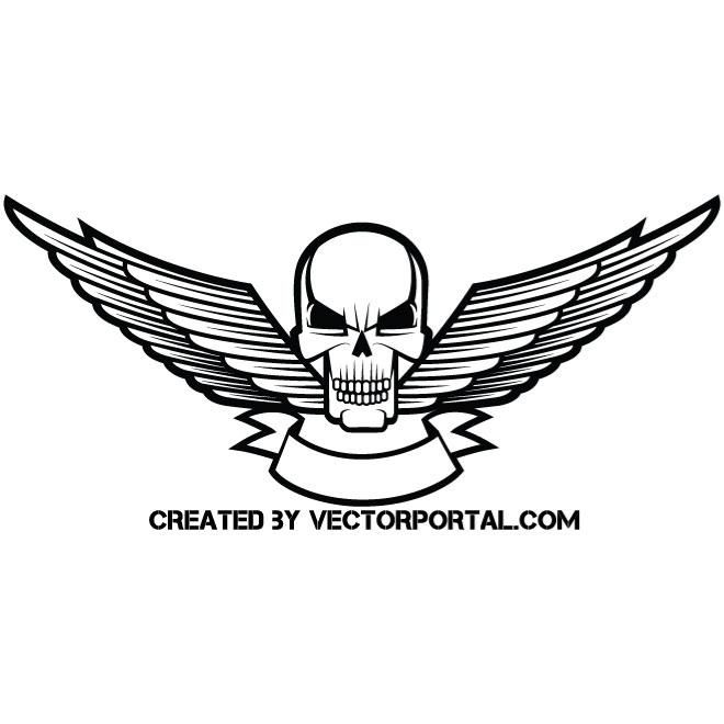 660x660 Skull And Wings Vector Graphics Skull Vectors
