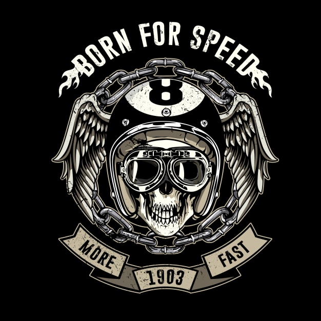 626x626 Skull With Helmet And Wings Vector Premium Download