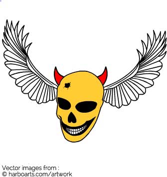 335x355 Download Skull With Wings