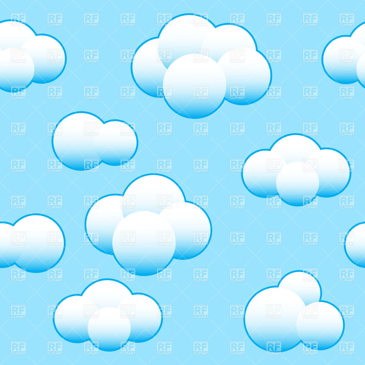 1200x1200 Light Blue Sky Background With White Clouds Vector Image Vector