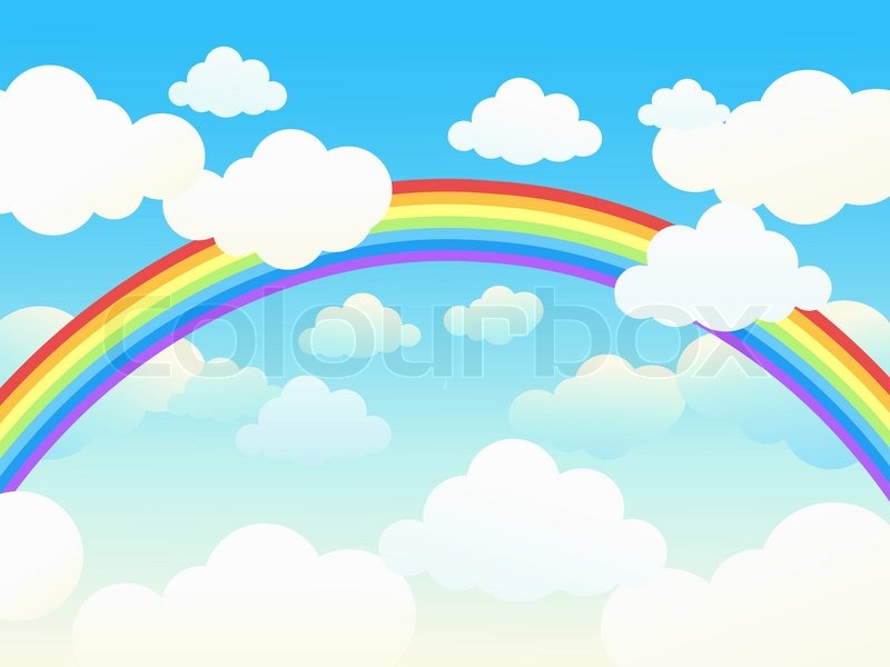 800x600 Rainbow Sky Background. Vector Illustration. Stock Vector