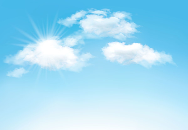 600x414 Sunlight And Clouds With Sky Background Vector 04