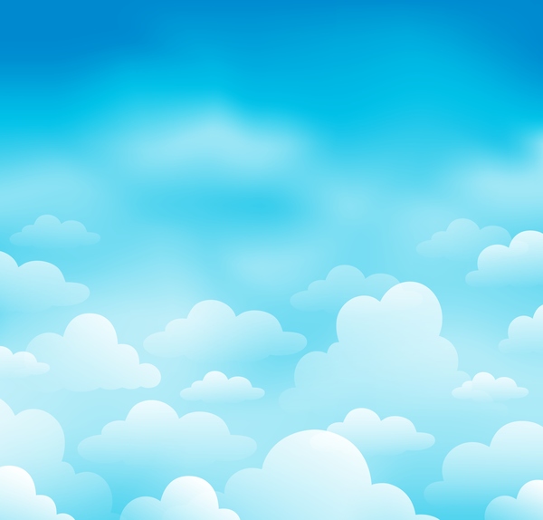 600x574 White Clouds With Blue Sky Vector Background 04 Free Download