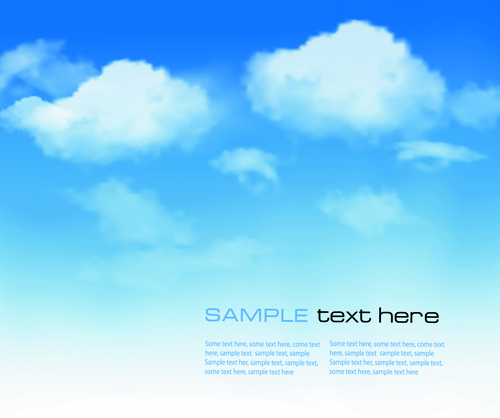 500x418 White Clouds With Blue Sky Vector 02 Free Download