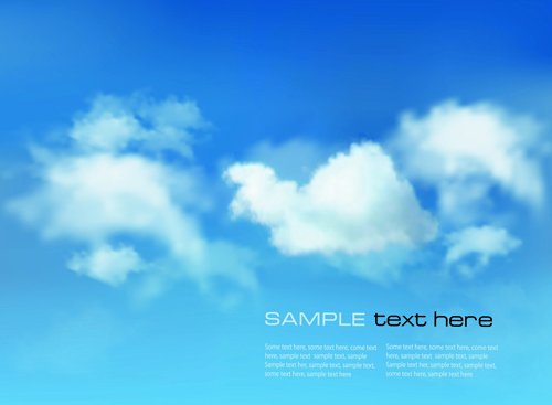 500x367 White Clouds With Blue Sky Vector 05 Free Download