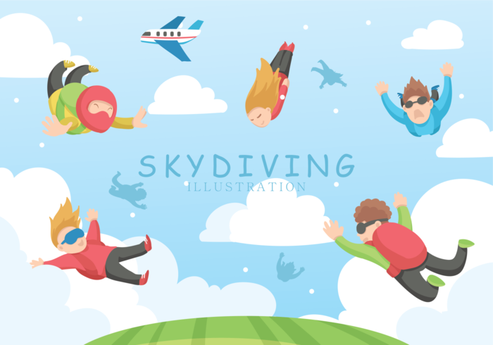 700x490 Skydiving Vector Illustration