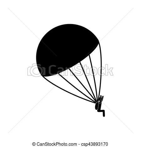 450x470 Skydiving Extreme Sport Icon Vector Illustration Graphic