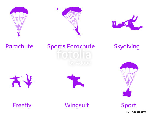 500x389 Skydiving Vector Flat Icons Stock Image And Royalty Free Vector
