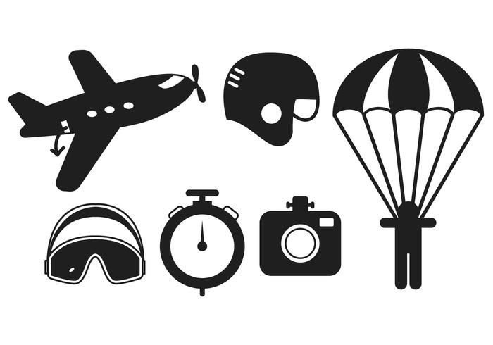 700x490 Skydiving Vector Set