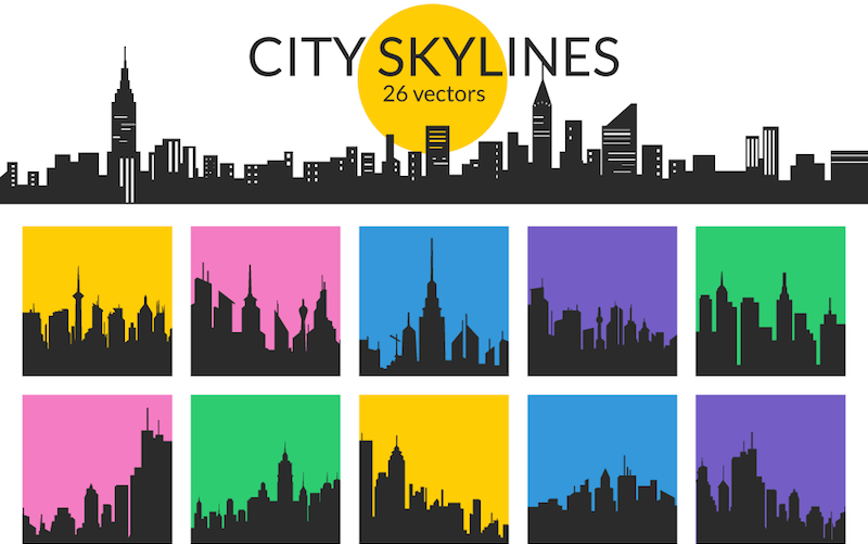 800x501 Free Download 26 City Skyline Vectors (Ai, Eps, Svg, Psd Amp Png