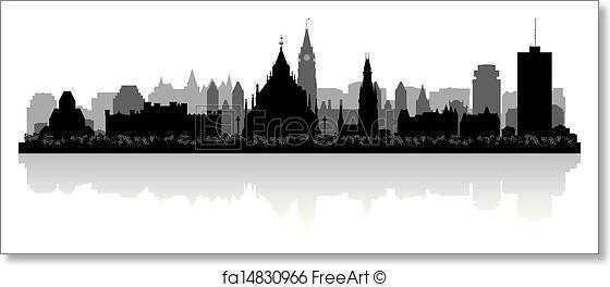 560x264 Free Art Print Of Ottawa Canada City Skyline Vector Silhouette
