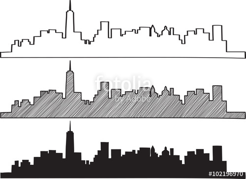 500x363 Free Hand Sketch Of New York City Skyline. Vector Illustration Eps