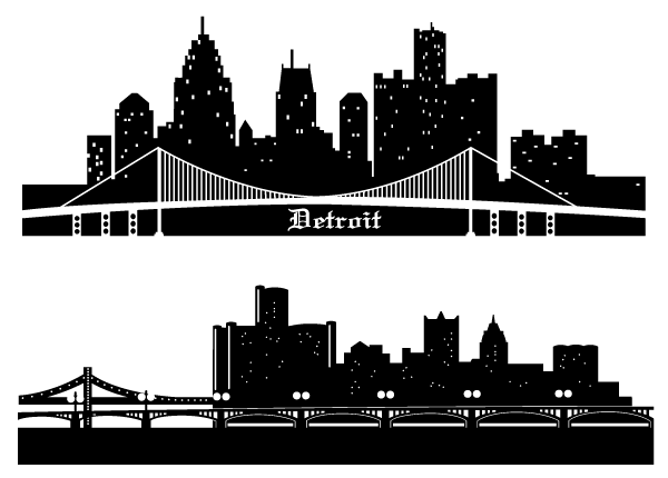 600x430 Detroit Skyline Vector Silhouettes Free 123freevectors