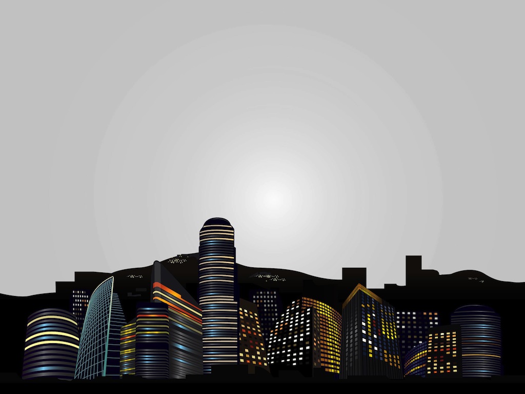 1024x768 Big City Skyline Vector Art Amp Graphics