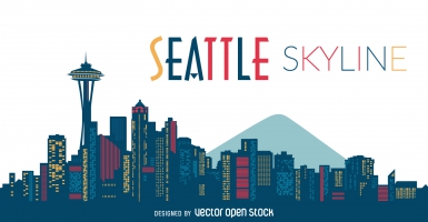 385x200 Seattle Skyline Free Vector Graphic Art Free Download (Found 904
