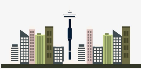 461x225 Vector Seattle Skyline, Skyline Vector, Building, Vector Png And