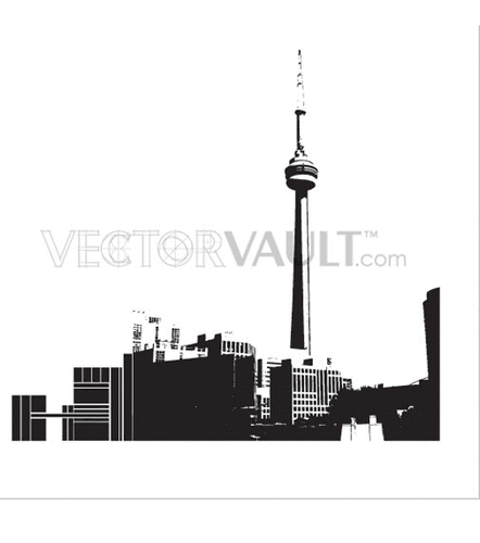 442x500 Buy Vector Toronto Skyline Royalty Free Illustration