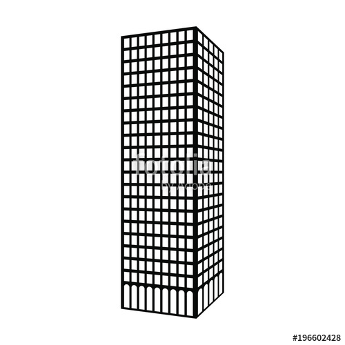 500x500 Silhouette Of Skyscraper. Vector Icon Stock Image And Royalty