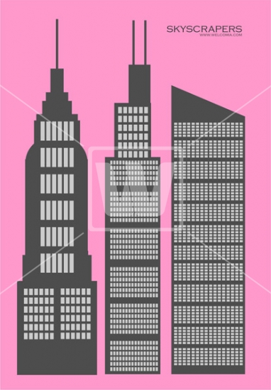382x550 Simple Vector Skyscrapers