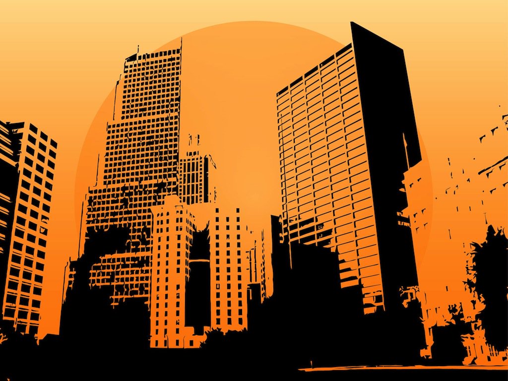 1024x768 Skyscrapers Vector Vector Art Amp Graphics