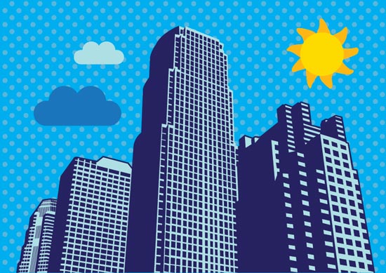 550x389 Close Up Of City Skyscrapers Vector