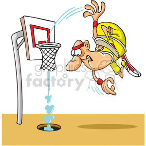 300x300 Royalty Free Cartoon Basketball Slam Dunk 388237 Vector Clip Art