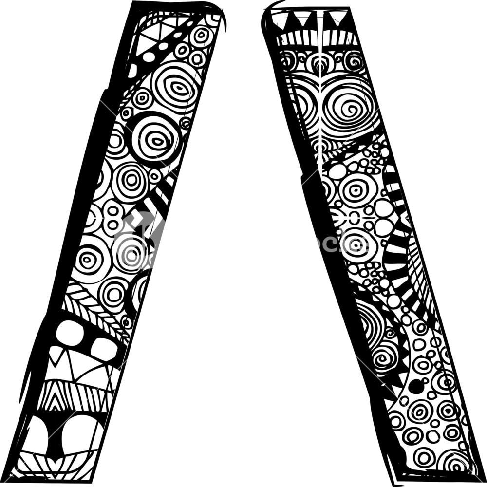 1000x1000 Slash Symbol With Abstract Drawing. Vector Illustration Royalty