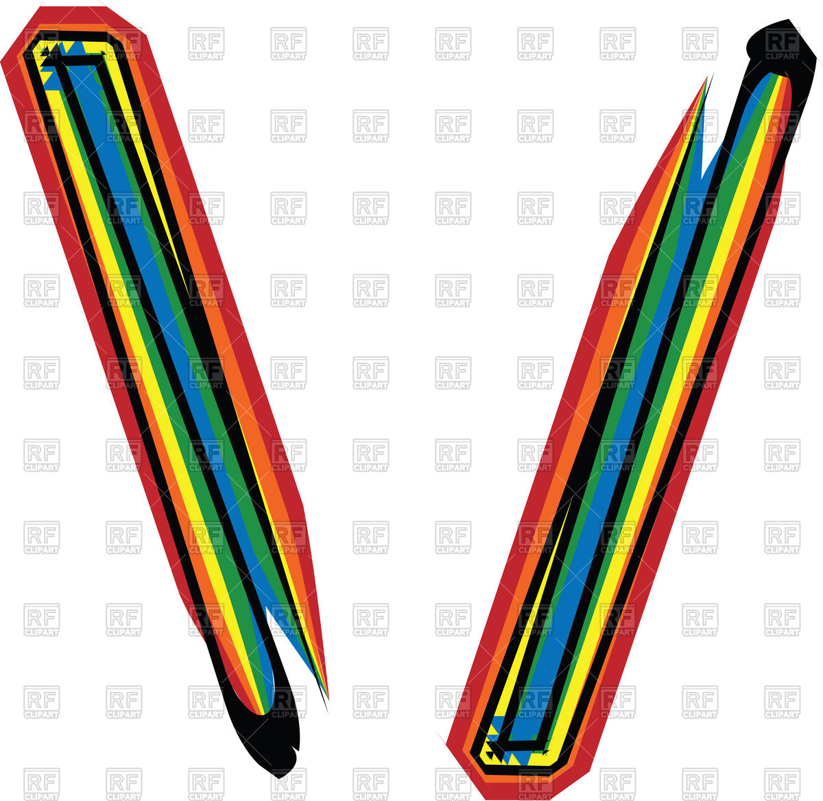 1200x1168 Colorful Backslash And Slash Vector Image Vector Artwork Of