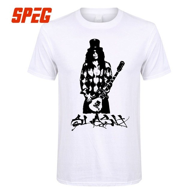 640x640 Custom Work T Shirt Slash Vector Playing Guitar Male 100% Cotton