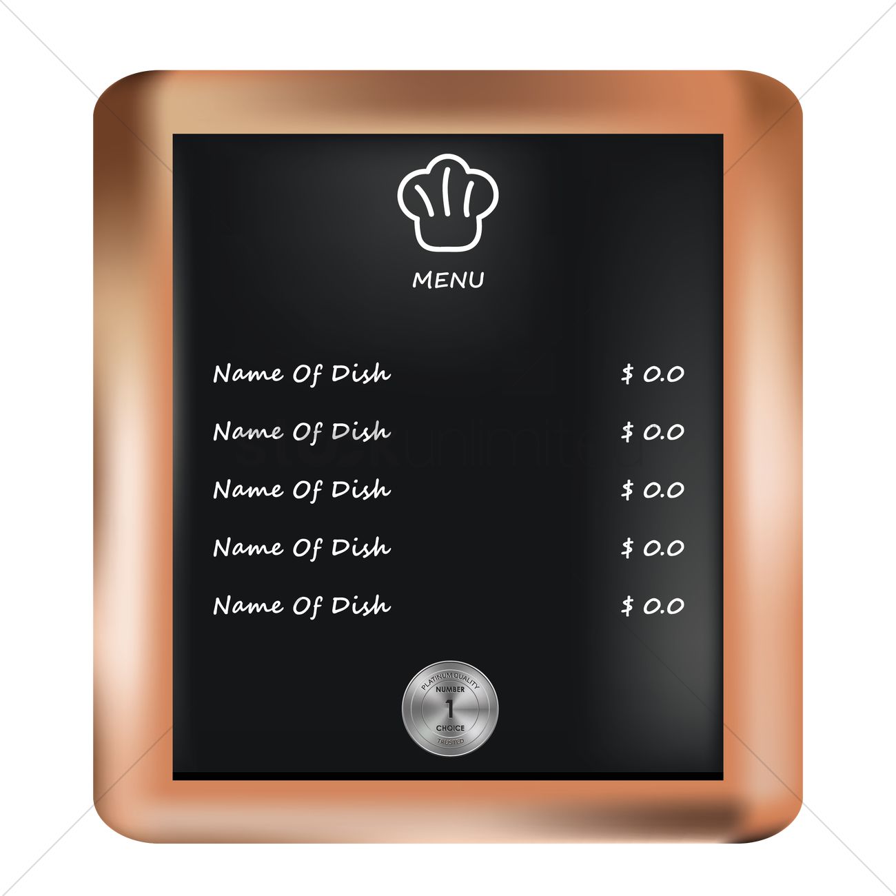 1300x1300 Menu On A Slate Board Vector Image