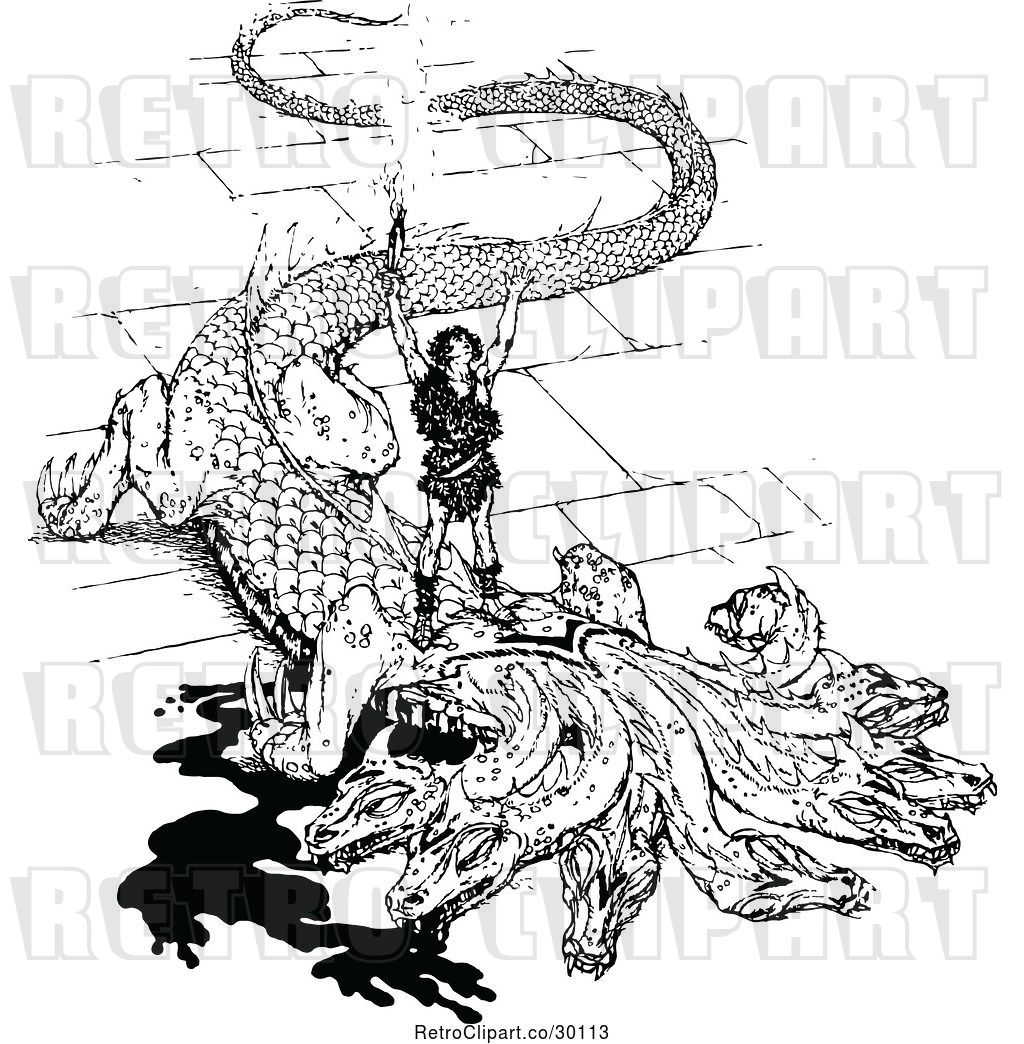 1024x1044 Vector Clip Art Of Retro Dragon Slayer By Prawny Vintage