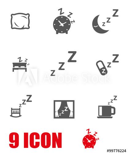 417x500 Vector Grey Sleep Icon Set.